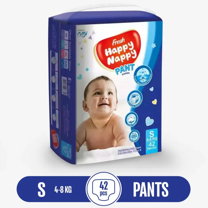 Fresh Happy Nappy Pant Diaper 4-8 Kg S Size 42 Pcs Standard Pack