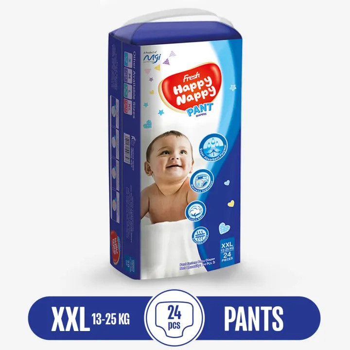 Fresh Happy Nappy Pant Diaper 12-25 Kg (Xxl Size) 24 Pcs Standard Pack